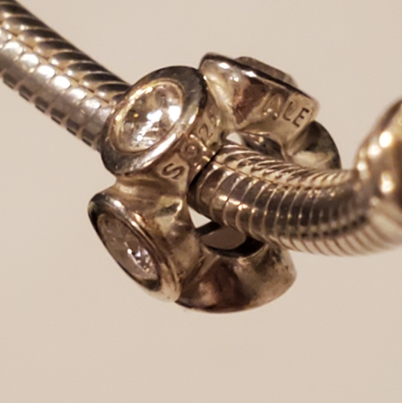 PANDORA Lights Sterling Silver Spacer Charm With Clear Zirconia RETIRED S925 ALE - Picture 2 of 6